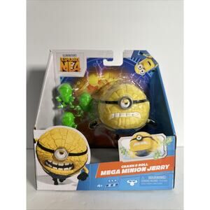 Despicable Me 4 Jerry Mega Minion Crash & Roll Figure with 3 roaches toys NEW